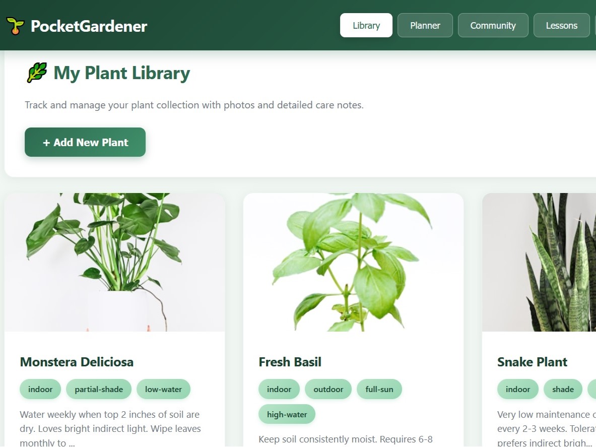 PocketGarden - Gardening Assistant Web Application